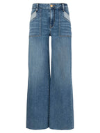 MAYA HIGH RISE PORKSHOP FRT PKTS WIDE LEG RAW HEM