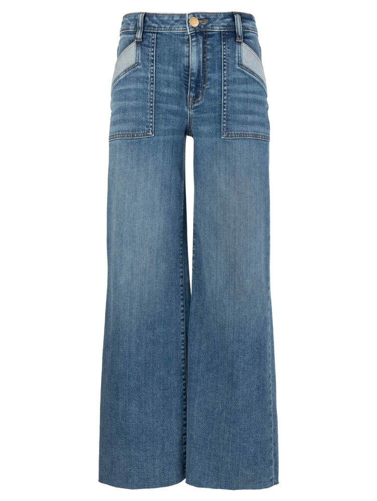 MAYA HIGH RISE PORKSHOP FRT PKTS WIDE LEG RAW HEM