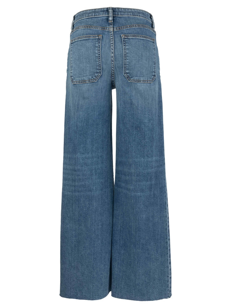 MAYA HIGH RISE PORKSHOP FRT PKTS WIDE LEG RAW HEM