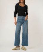 MEG HIGH RISE FAB AB WIDE LEG RAW HEM