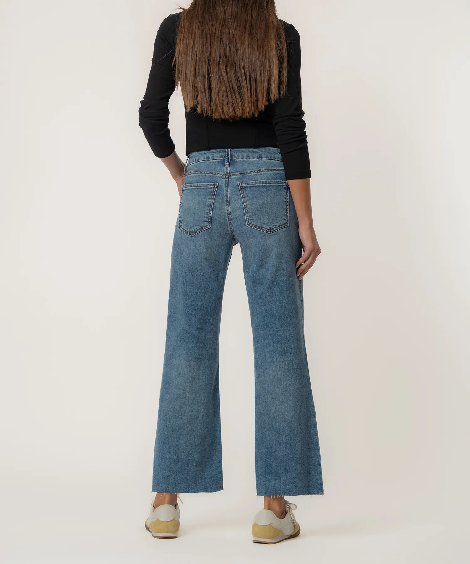 MEG HIGH RISE FAB AB WIDE LEG RAW HEM