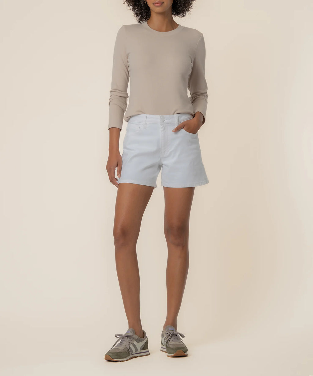 JANE HR SHORT OPTIC WHITE LONGER INSEAM