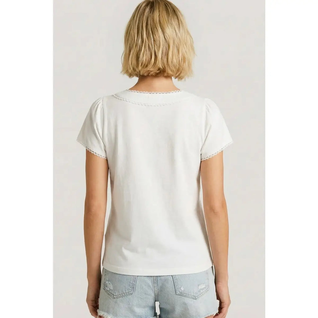 White scalloped Top