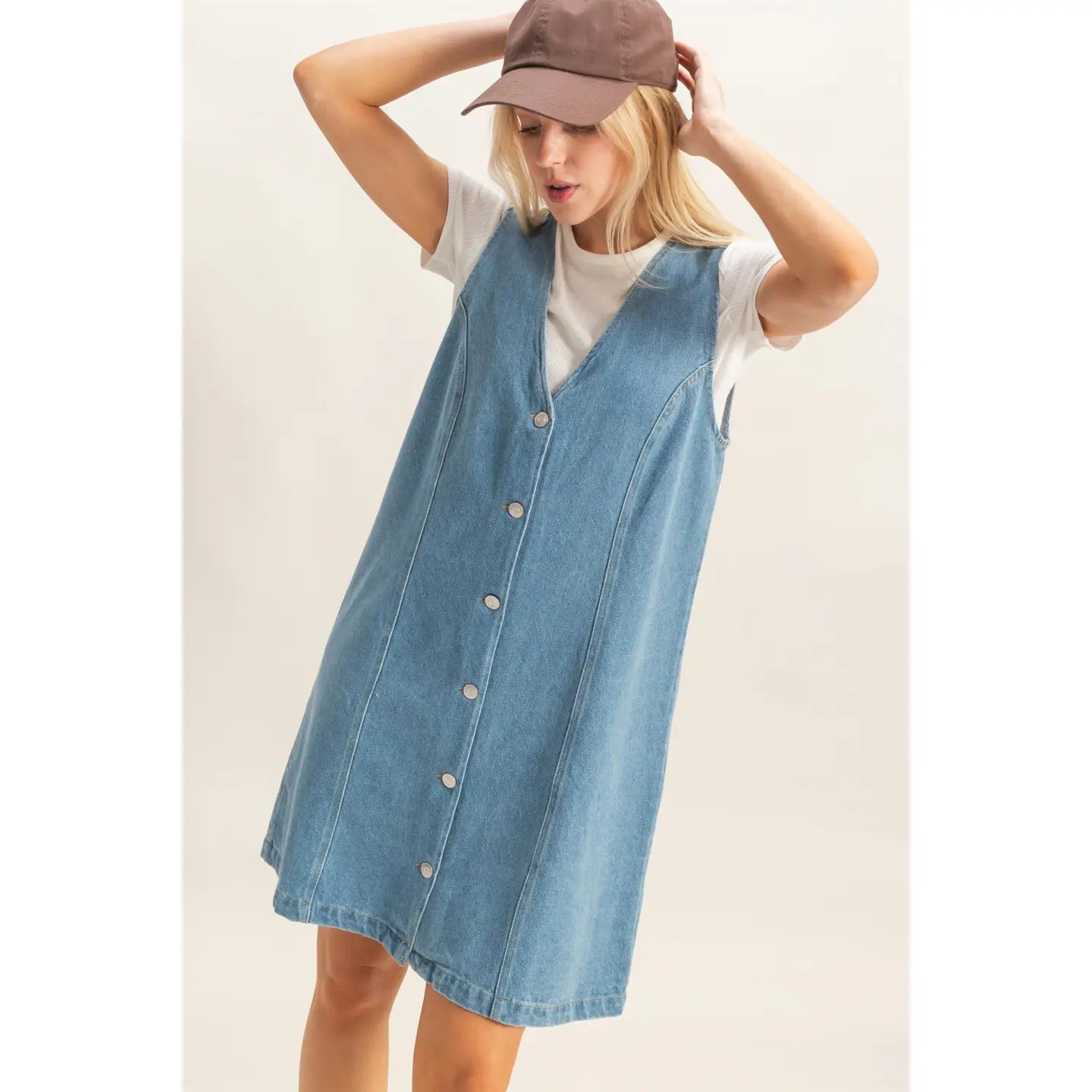DENIM BUTTON DOWN DRESS