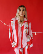 Pink/ Red with Santa Christmas Pajama Set