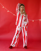 Pink/ Red with Santa Christmas Pajama Set