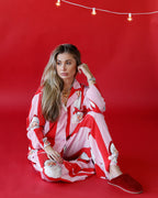 Pink/ Red with Santa Christmas Pajama Set