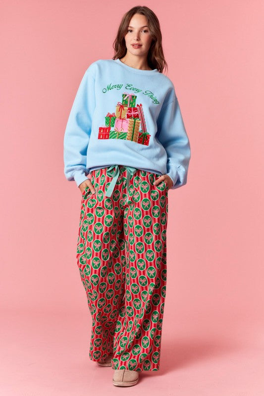 Christmas Candy Cane Pajama Pants: Green, Pink, Red