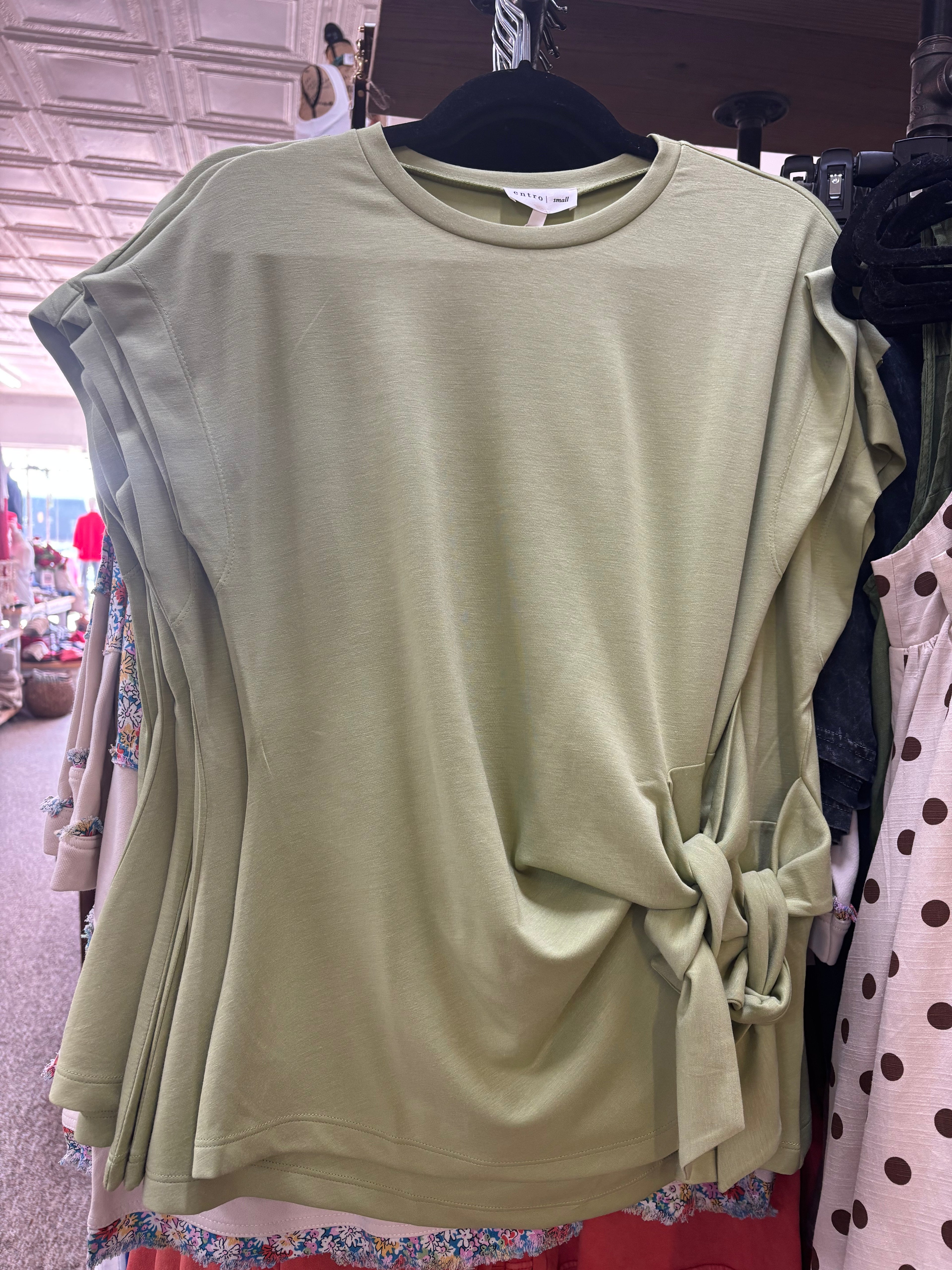 Matcha Top with Side Tie