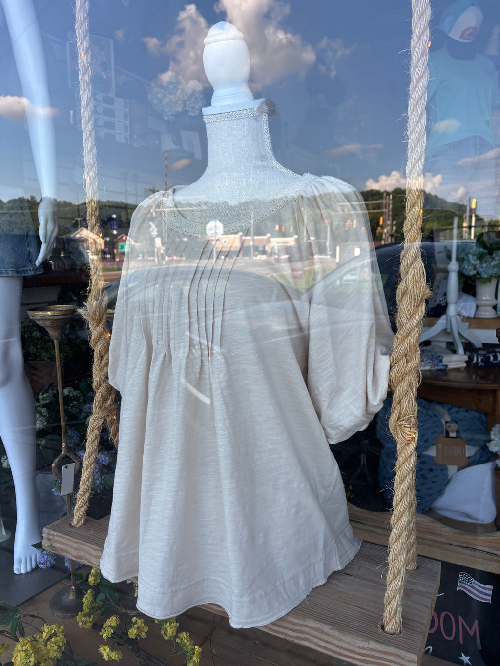 NATURAL MINERAL WASHED KNIT TOP