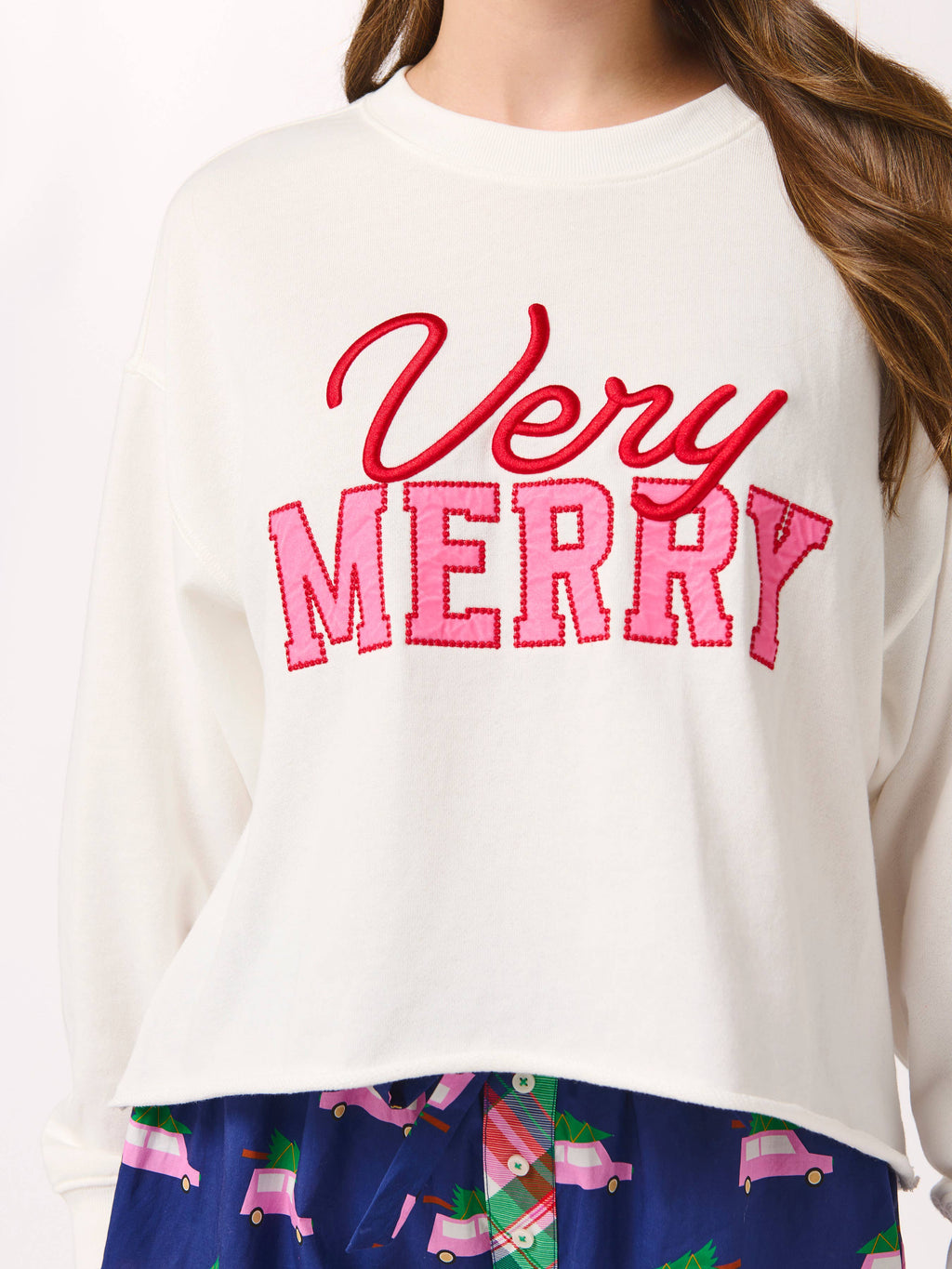 "VERY MERRY" LOUNGE SWEATSHIRT: SMALL