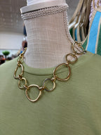 GOLD Mixed Large Hoop Chain Statement Necklace