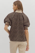 MOCHA LEOPARD 1/4 ZIP TOP