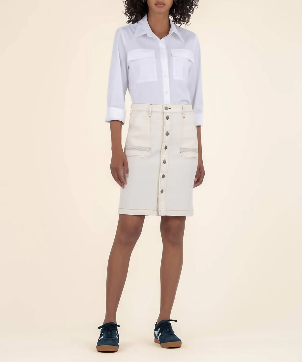 KUT CREAM ISLA PENCIL SKIRT