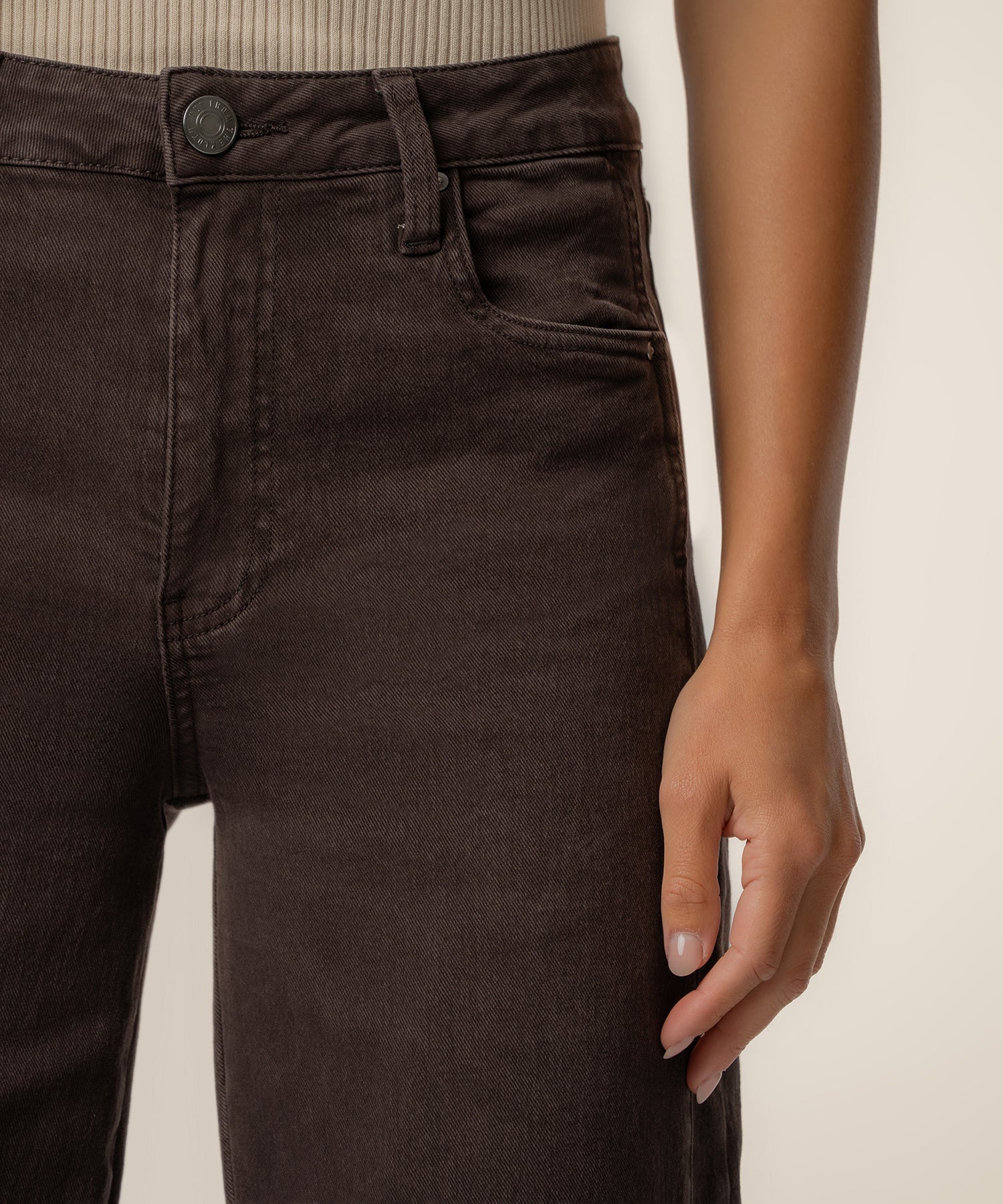 KUT CHOC MEG HIGH RISE WIDE LEG DENIM