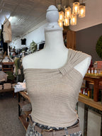 CREAM ONE SHOULDER KNIT TOP XS – LINE & DOT