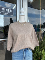 Mocha Short Sleeve Sweater Top