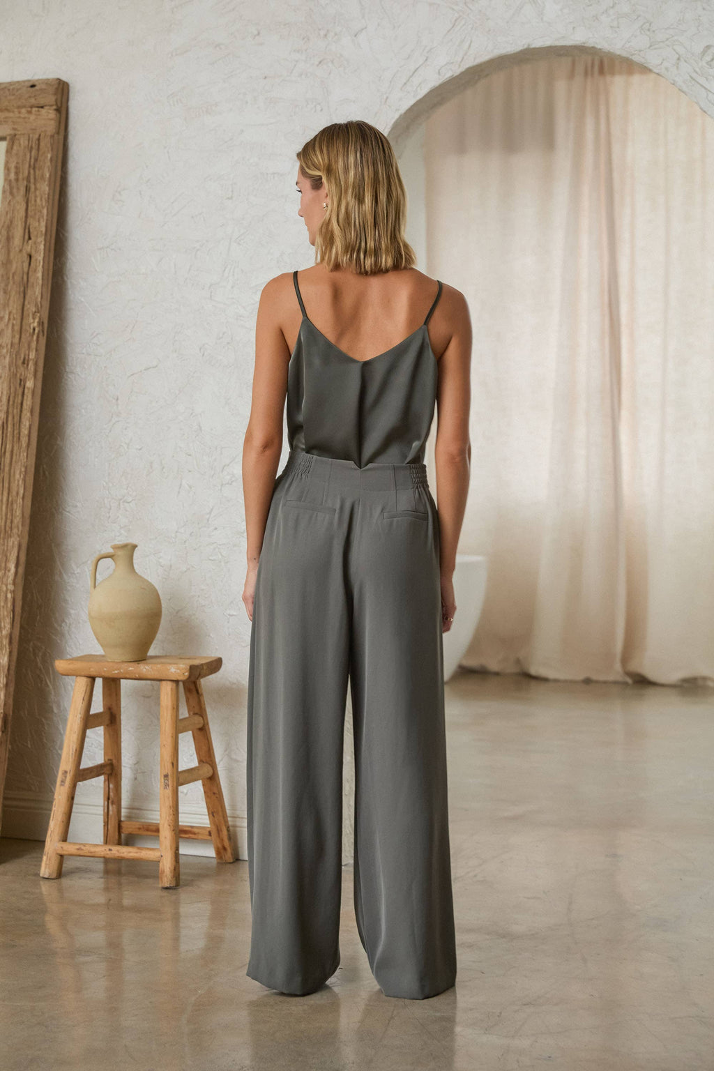 RECYCLED WIDE LEG PANTS