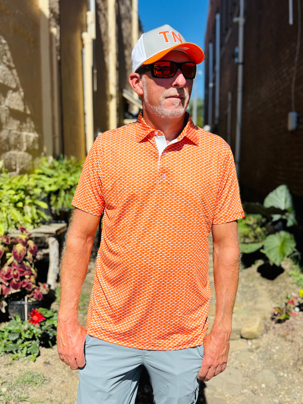 Knoxville Orange and White State Performance Polo