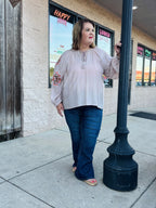 Plus Loose-fit Blouse: Mauve