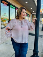 Plus Loose-fit Blouse: Mauve