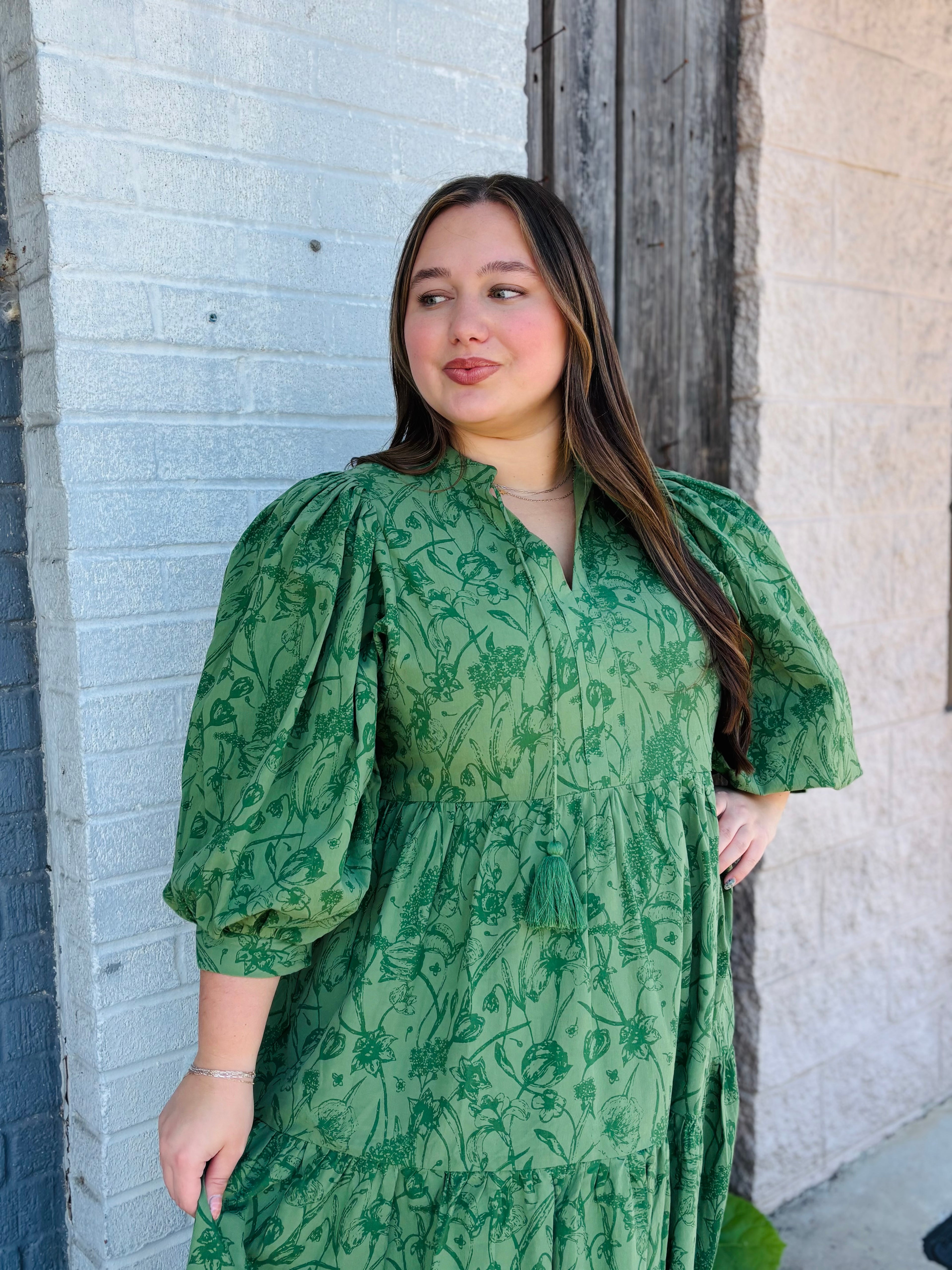 SPRUCE COTTON TIERED MAXI DRESS