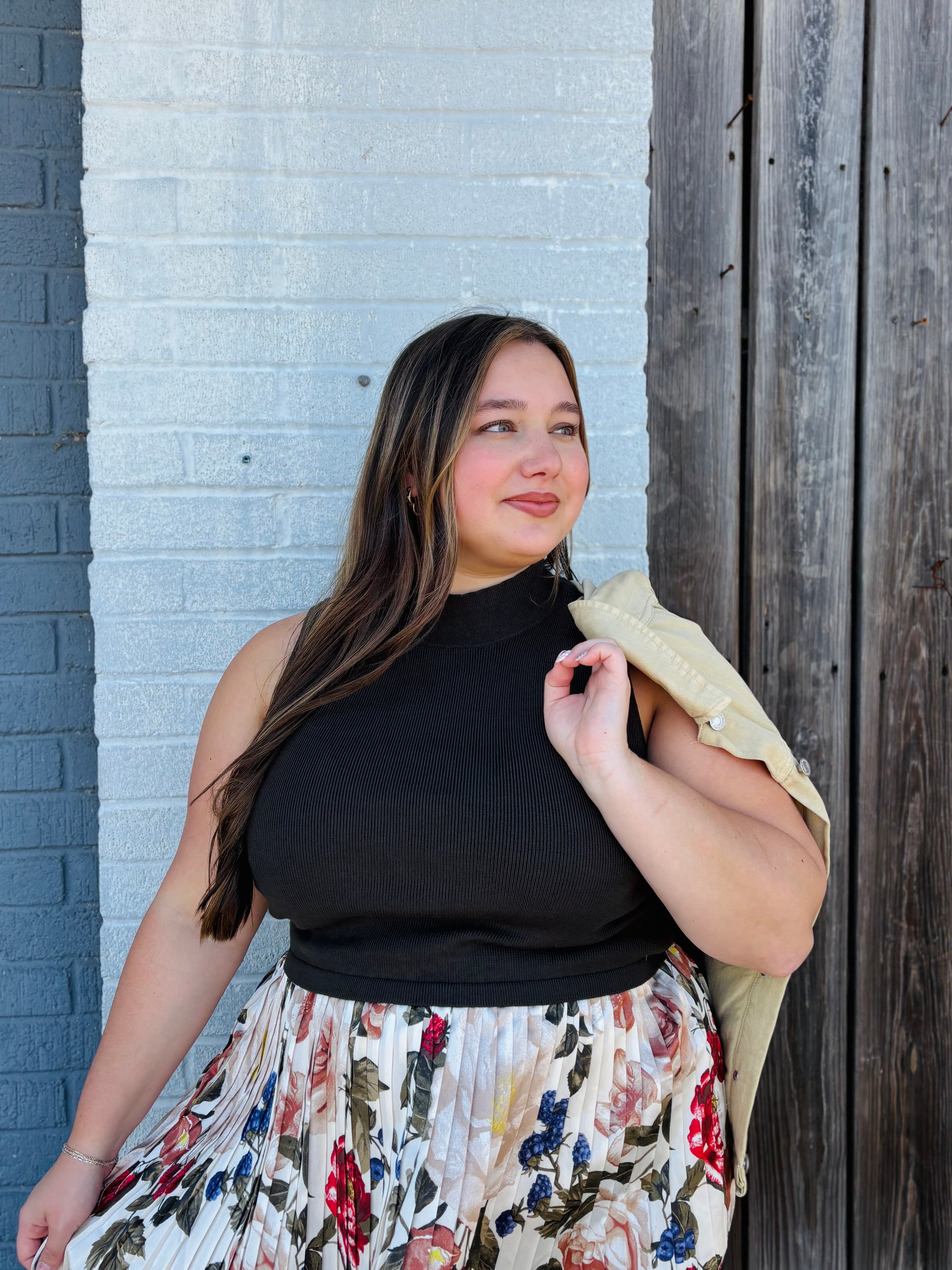 DARK OLIVE PLEATED MIDI DRESS