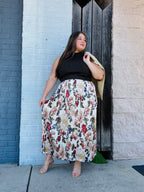 DARK OLIVE PLEATED MIDI DRESS