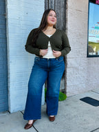 Young Ladies Knitted Cardigan OLIVE GREEN