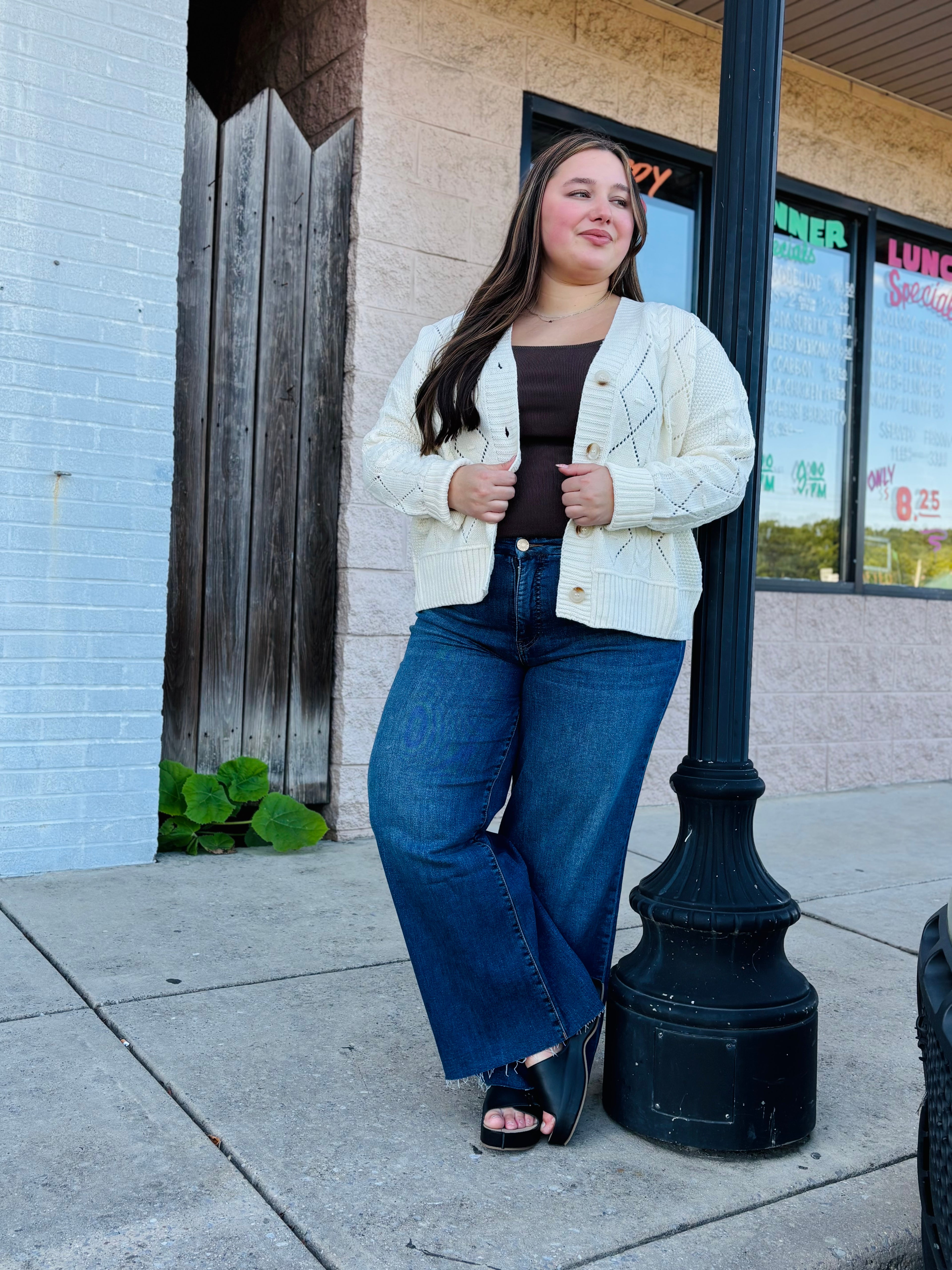 Cream Button Up Cardigan
