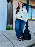 Cream Button Up Cardigan