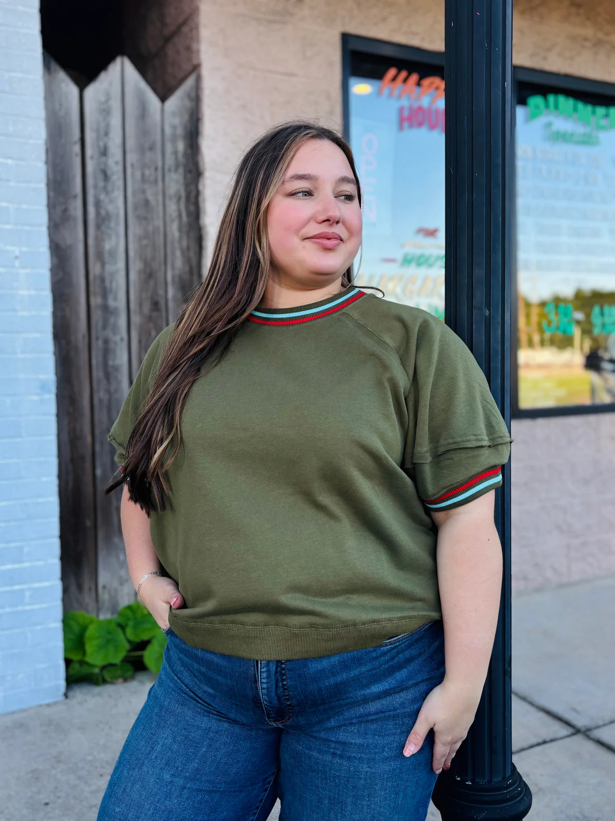 Raglan Sleeve Pullover Top