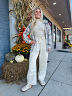 OVERSIZED PLAID FLANNEL W/ FRONT POCKET GREY S/M