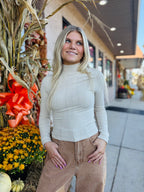 LIGHT TAUPE SIMPLY BIASED CROP TOP