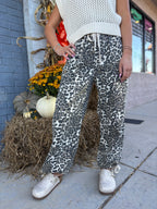 LEOPARD PRINT PULL ON PANTS
