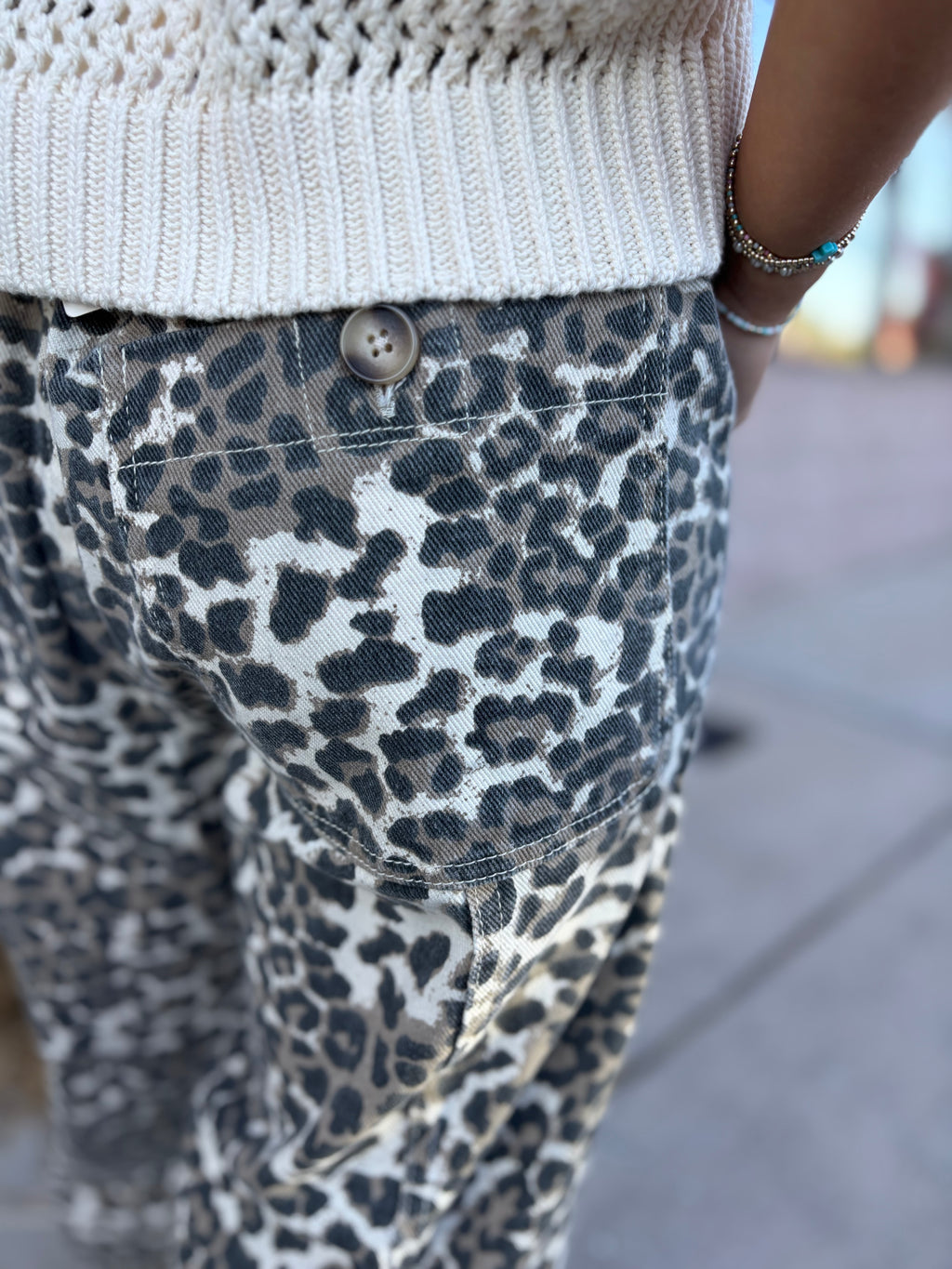 LEOPARD PRINT PULL ON PANTS