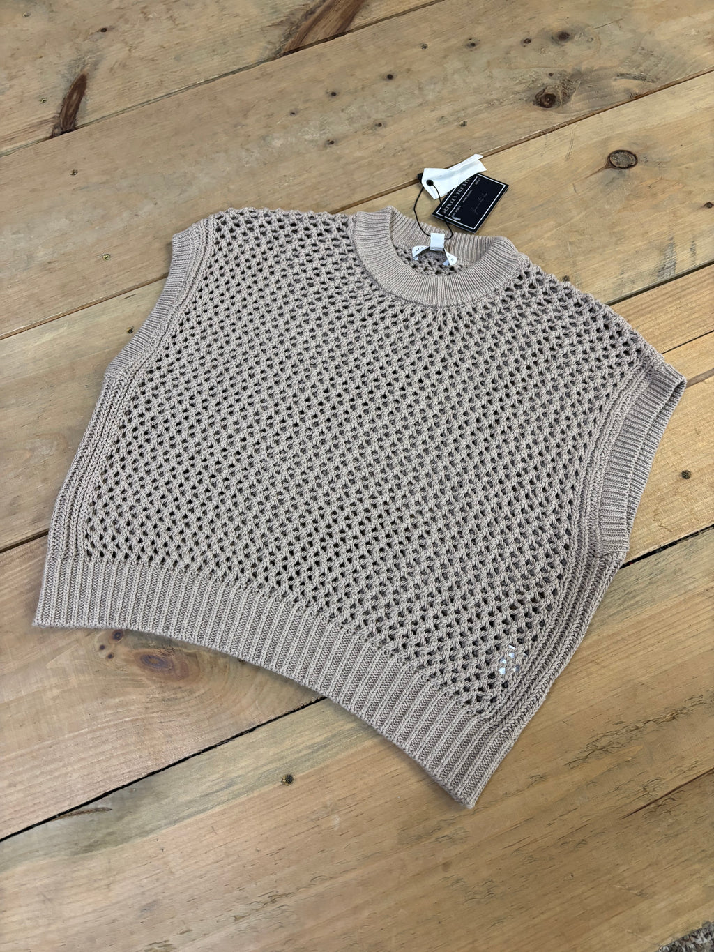 CREAM CROCHET KNITTED TOP