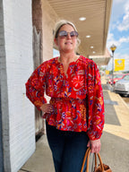 Floral Printed Peplum Style Blouse