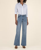 JEAN HIGH RISE WIDE LEG CLEAN HEM ABLAZE