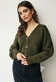 Young Ladies Knitted Cardigan OLIVE GREEN