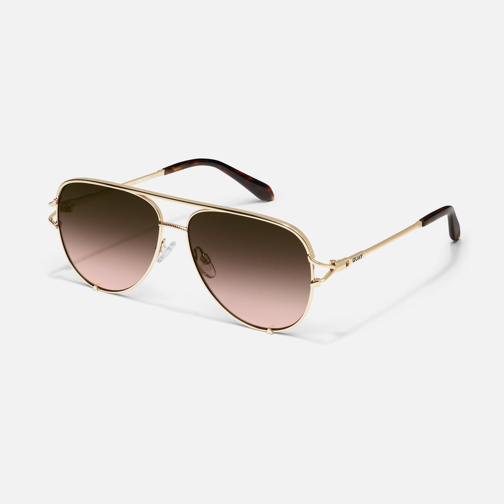 HIGH KEY TWIST Gold Frame / Brown Rose Lens