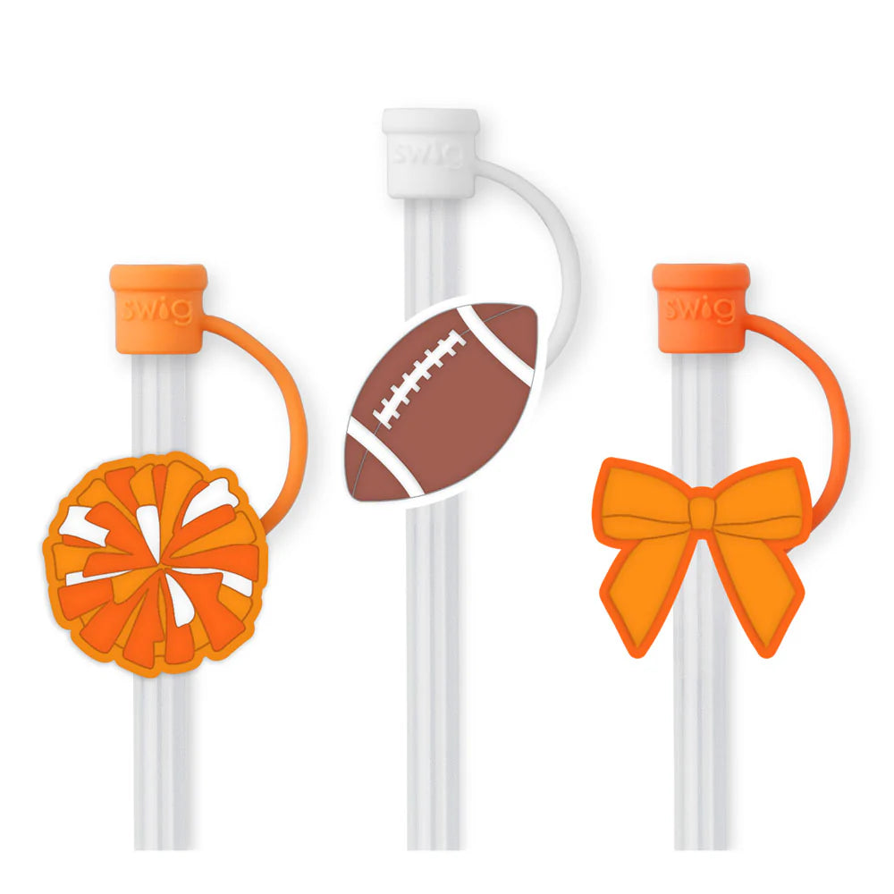 We've Got Spirit Orange Straw Topper Set