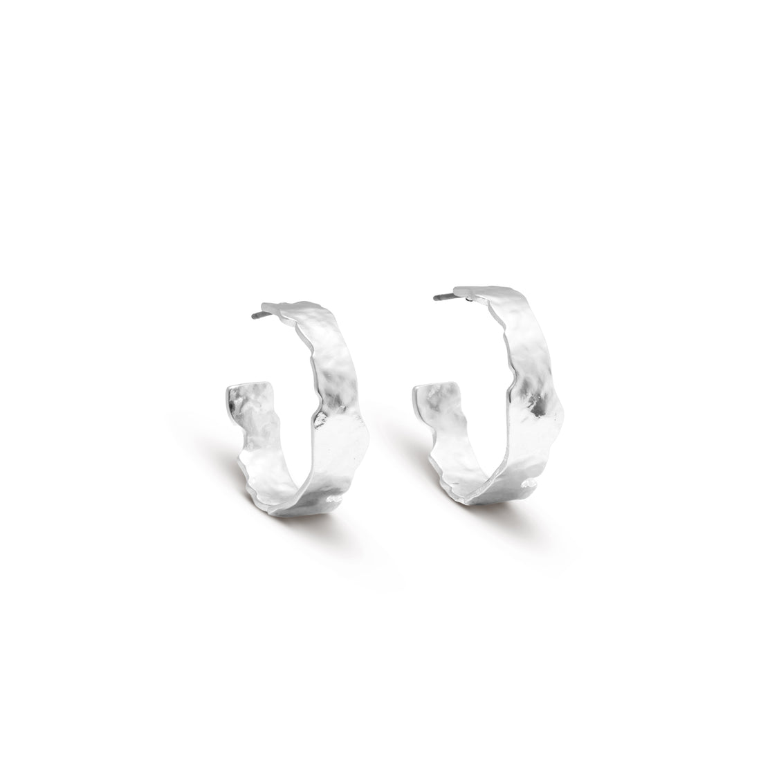 Wendolyn Silver Hammered Hoop