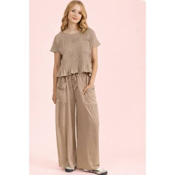 Mocha Smocked Top