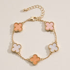 Colorful Shell Charm Bracelet with Gold Detailing: Black / One / 5SB21068