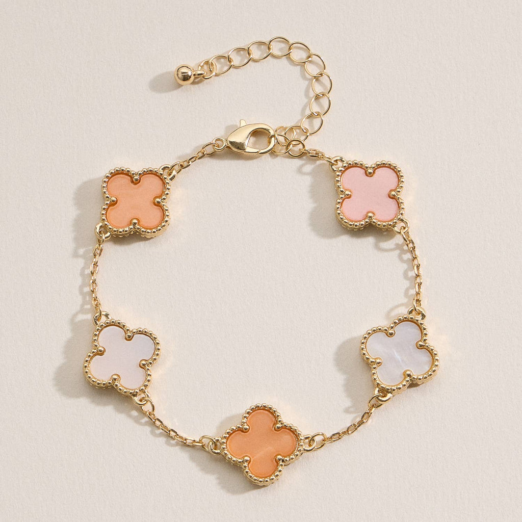 Colorful Shell Charm Bracelet with Gold Detailing: White Gold / One / 5SB21068