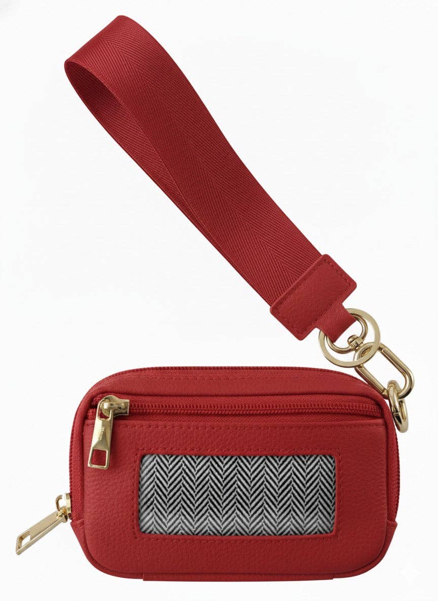 Red Zip Wallet With ID Window