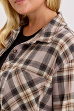 [PLUS]GREIGE CAMPBELL OVERSIZED FLANNEL SHIRT