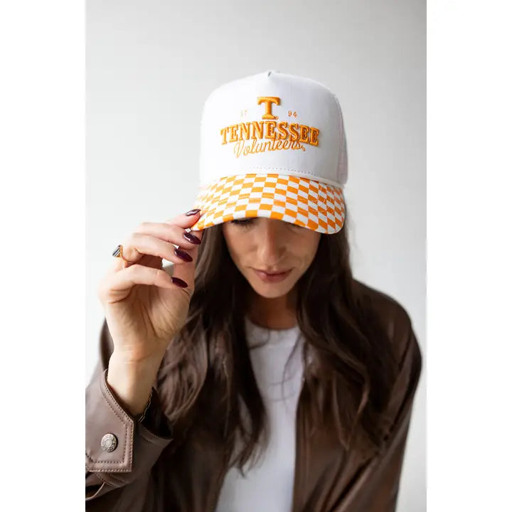 Tennessee Albon Checkered Canvas Trucker Hat