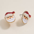 Christmas Santa Claus Stud Earrings: Red / One / 4BE32052